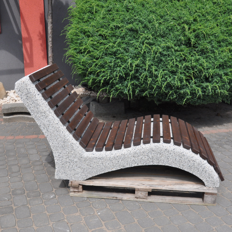 Darina concrete lounger with slats – photo 10