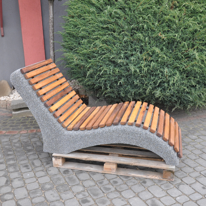 Darina concrete lounger with slats – photo 11