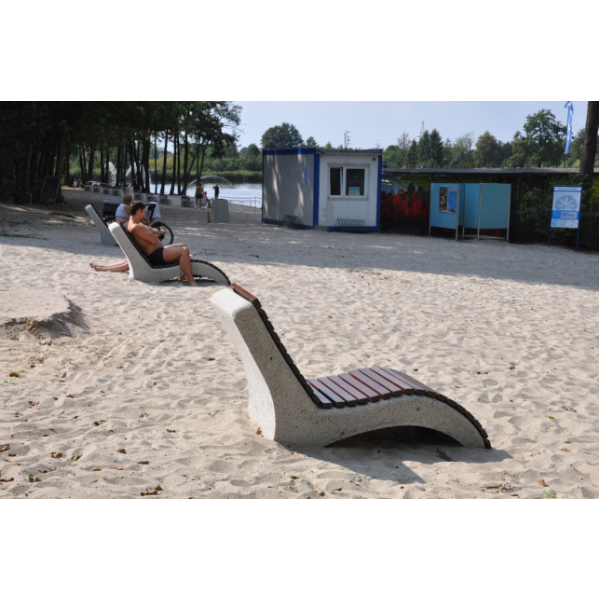 Darina concrete lounger with slats – photo 4