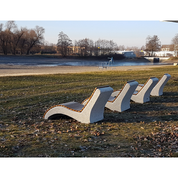 Darina concrete lounger with slats – photo 5