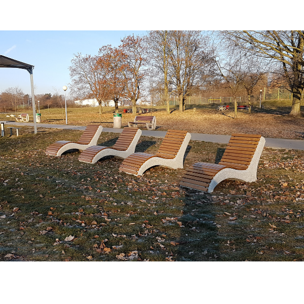 Darina concrete lounger with slats – photo 6