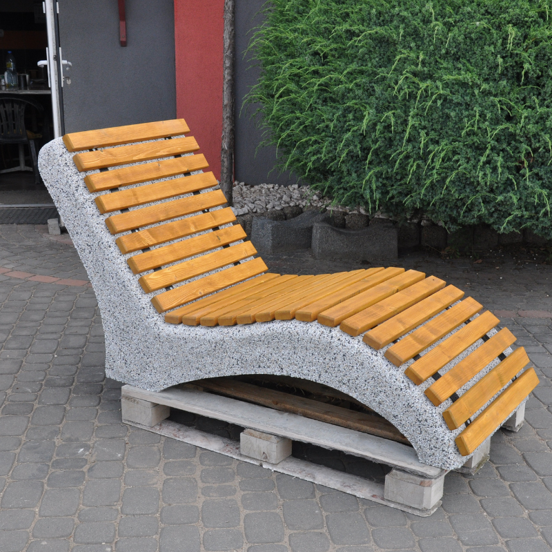 Darina concrete lounger with slats – photo 9