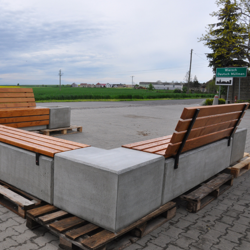 Ławka betonowa Chiara 150 x 50 cm wys. 100 cm – fotografija 4