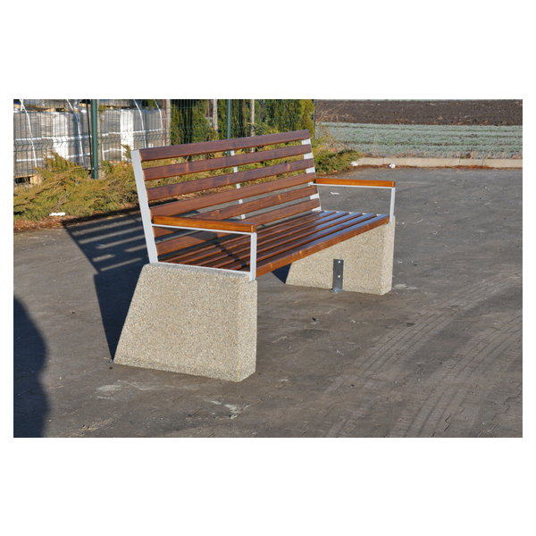 Charles concrete bench 197 x 60 x 87 cm with armrests – photo 4