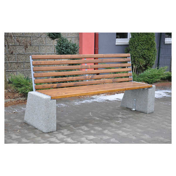 Allan Concrete Bench 197 x 60 x 87 cm with Backrest – photo 4