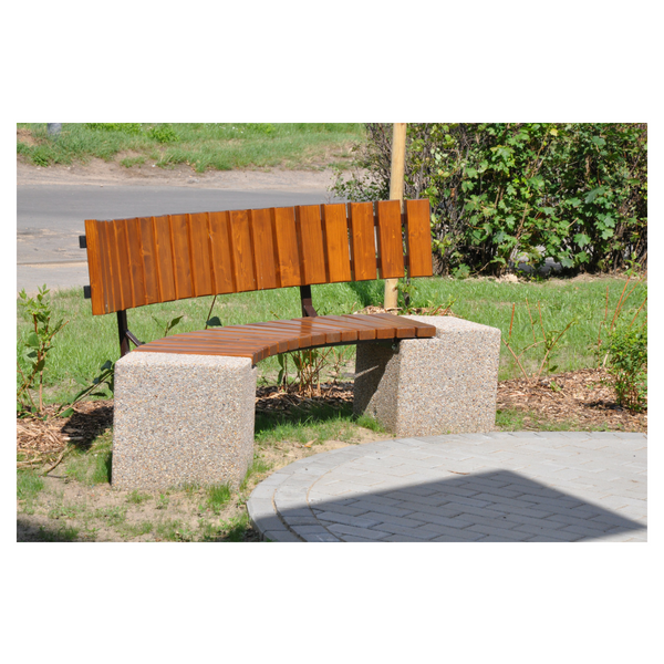 Wera Curved Concrete Bench 175 x 40 x 80 cm with Backrest – photo 4