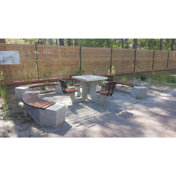 Michele Curved Concrete Bench 195 x 40 x 42 cm without Backrest – photo 5