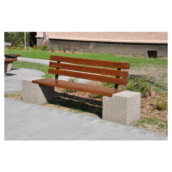 Bogdan Concrete Bench 200 x 40 x 87 cm with Backrest – photo 5