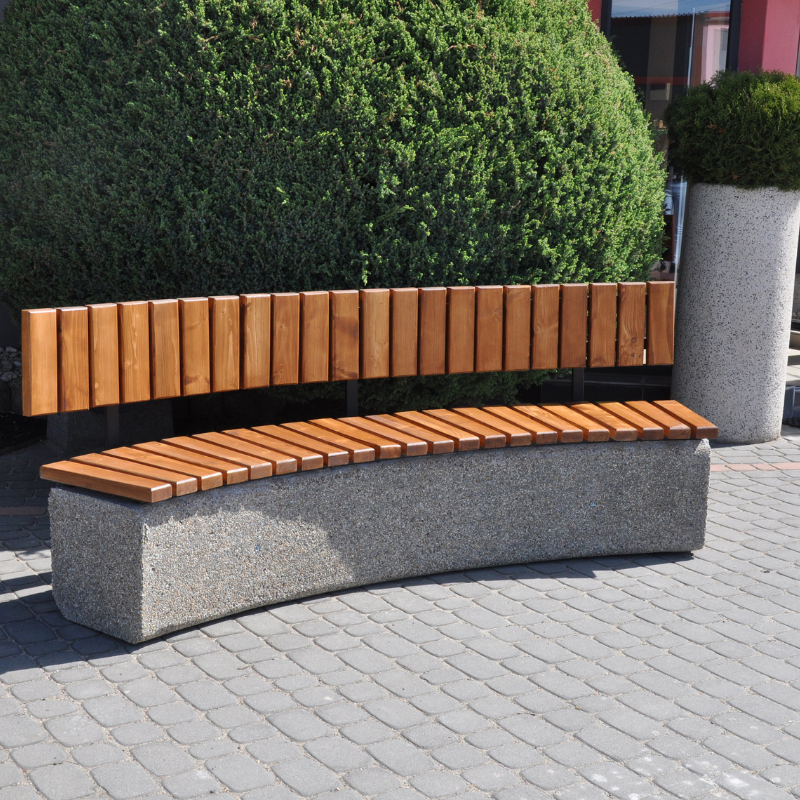 Przemysław curved concrete bench with backrest 235 cm – photo 4