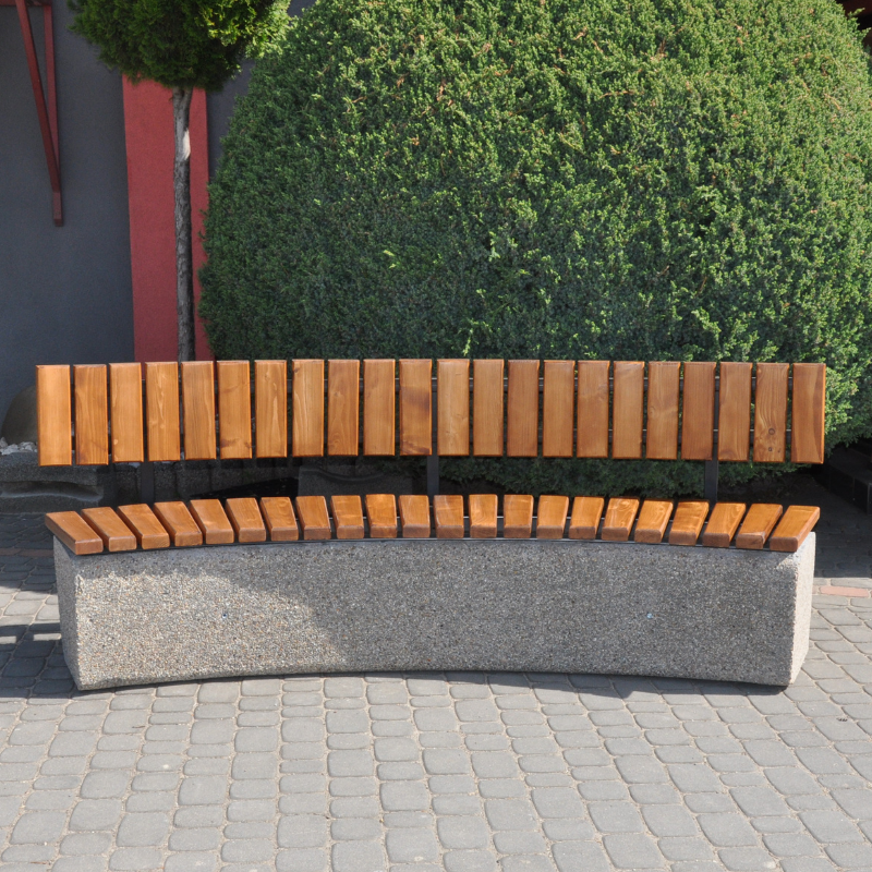 Przemysław curved concrete bench with backrest 235 cm – photo 5