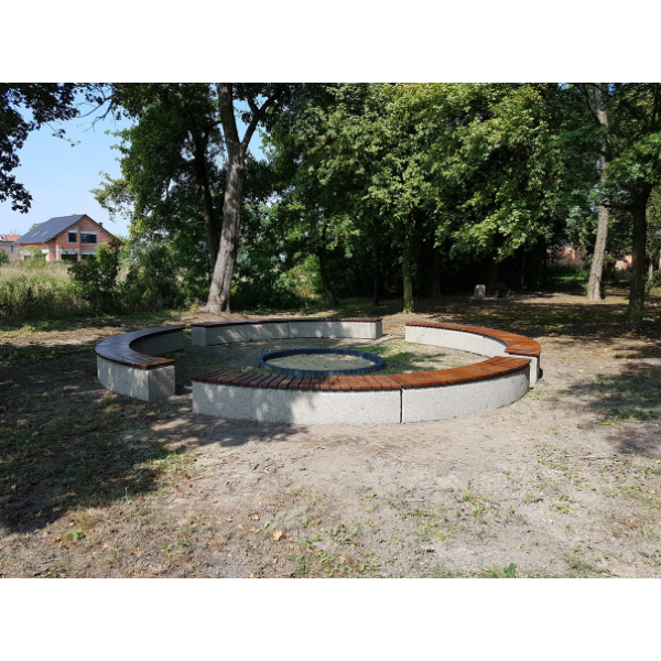 Ławka betonowa łukowa André 230 x 45 x 46 cm bez oparcia – zdjęcie 6