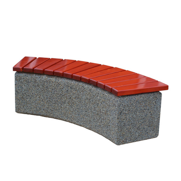 Amelie curved concrete bench without backrest 157 x 45 x 46 cm