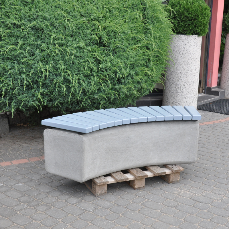 Amelie curved concrete bench without backrest 157 x 45 x 46 cm – photo 11