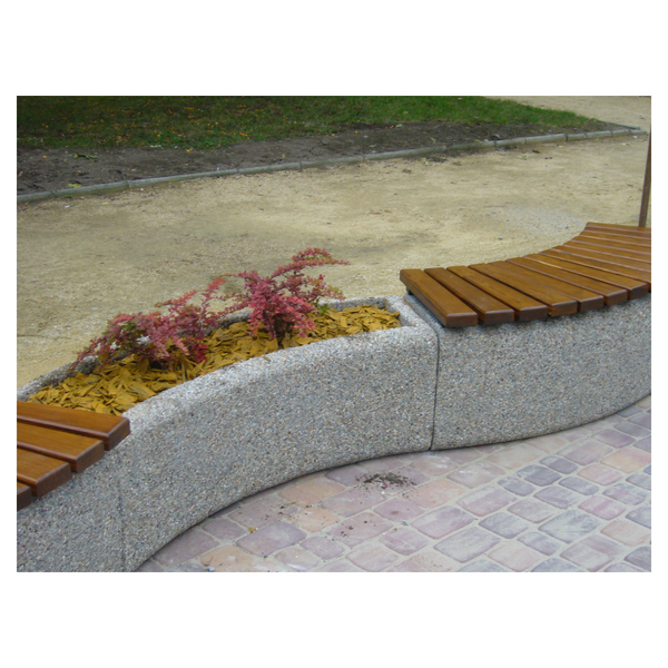 Amelie curved concrete bench without backrest 157 x 45 x 46 cm – photo 5