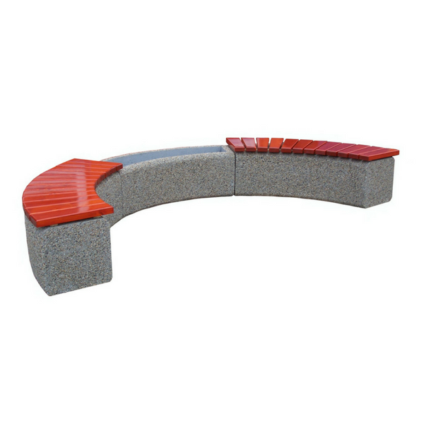 Amelie curved concrete bench without backrest 157 x 45 x 46 cm – photo 8