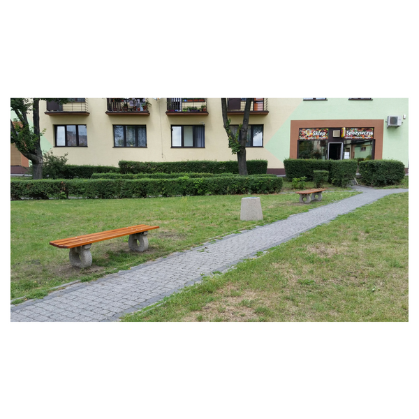 Ławka betonowa Izydor 200 x 43 x 95 cm z oparciem – fotografija 5