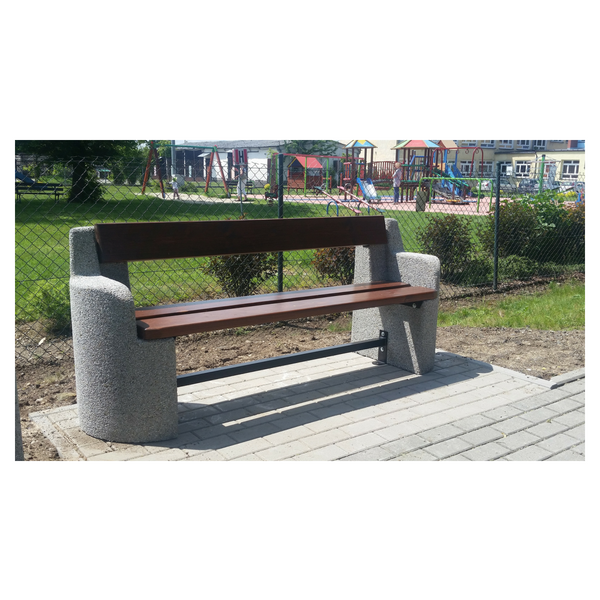 Ławka betonowa Dobrosław 190 x 56 x 80 cm z oparciem – zdjęcie 6