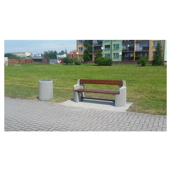 Ławka betonowa Dobrosław 190 x 56 x 80 cm z oparciem – zdjęcie 7