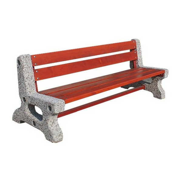 Jana concrete bench 200 x 63 x 75 cm with backrest