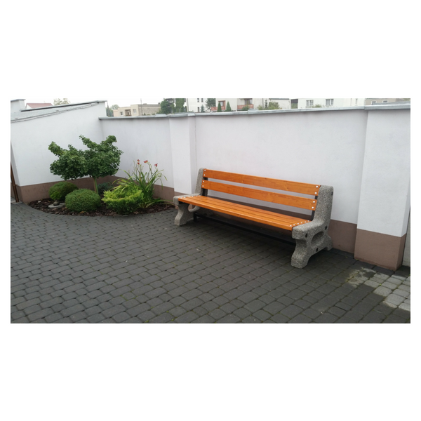 Jana concrete bench 200 x 63 x 75 cm with backrest – photo 4