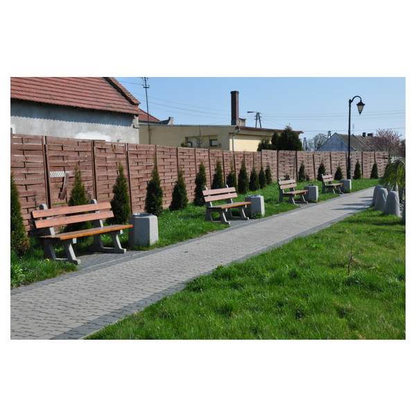 Julia concrete bench 200 x 63 x 75 cm with backrest – photo 4