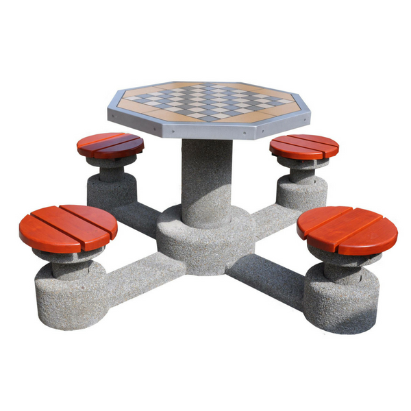 Lechosław Concrete Games Table – Chess and Ludo