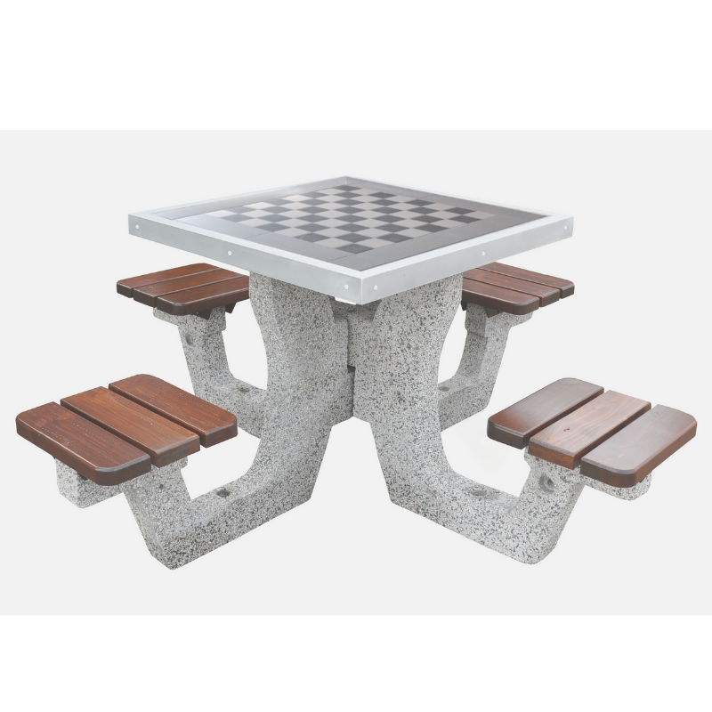 Marcelo Concrete Games Table – Chess and Ludo