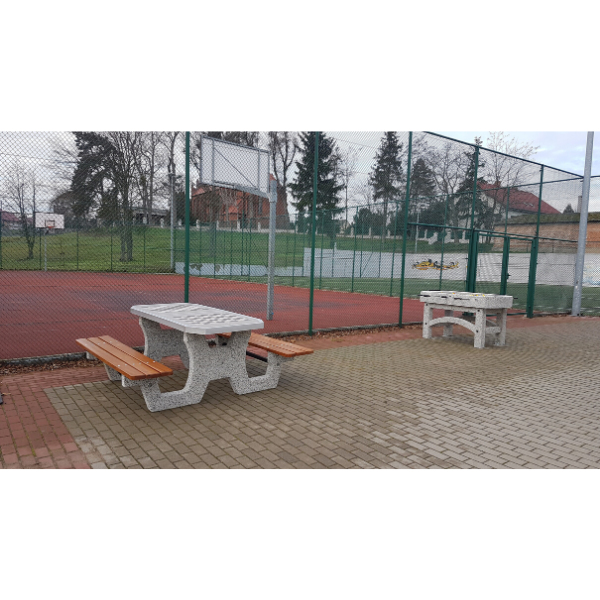 Stół do gry betonowy Paolo szachy i chińczyk – fotografija 7