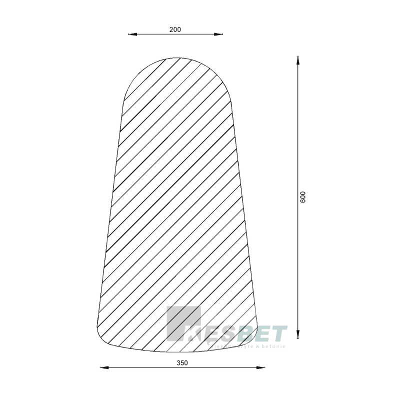 Słupek parkingowy betonowy Patrycja wys. 60 cm, śr. 20/35 cm – nuotrauka 6