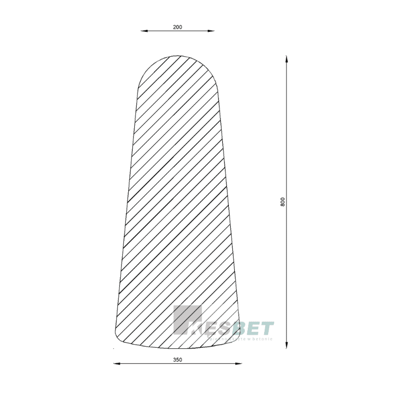 Słupek parkingowy betonowy Karmen wys. 80 cm, śr. 20/35 cm – foto 7