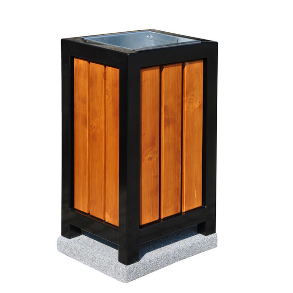 Isabella Steel and Timber Litter Bin 70 l