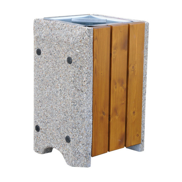 Malena Concrete and Timber Litter Bin 60 l