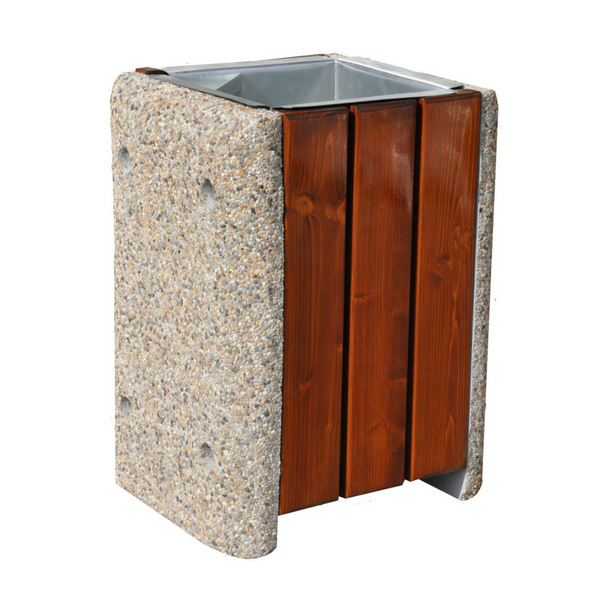 Izydor Concrete and Timber Litter Bin 60 l