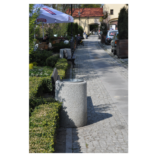 Kosz betonowy Nicola okrągły 70 l – zdjęcie 6