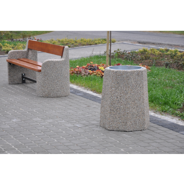 Kosz betonowy Amelie ośmiokątny 70 l – foto 4