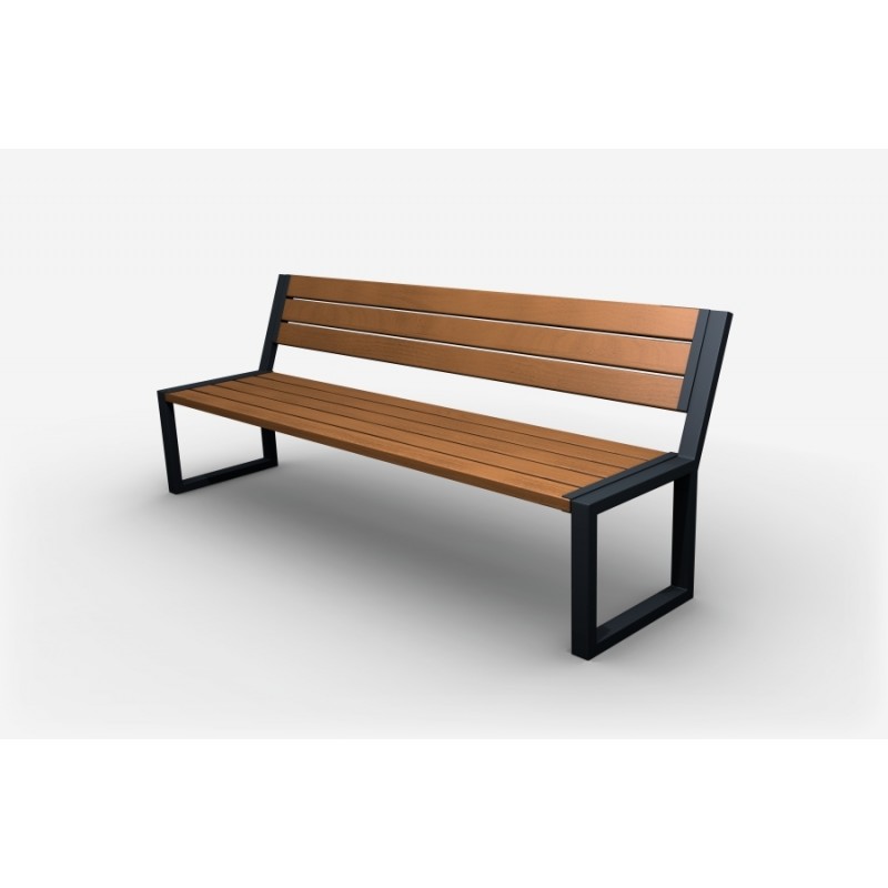 Suzanne Steel Bench with Backrest 180 cm
