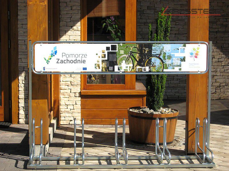 Marcus bike rack, 5 spaces, with advertising panel – photo 4
