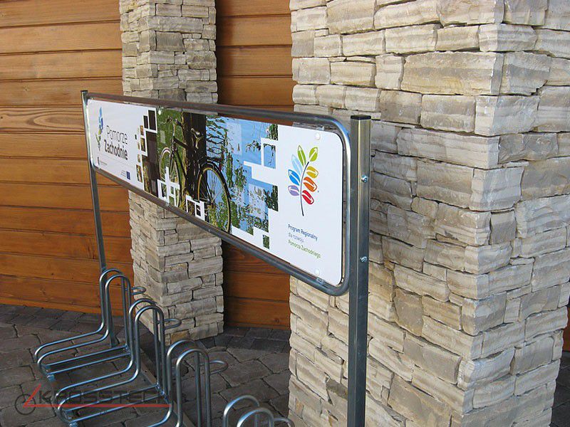 Marcus bike rack, 5 spaces, with advertising panel – photo 5