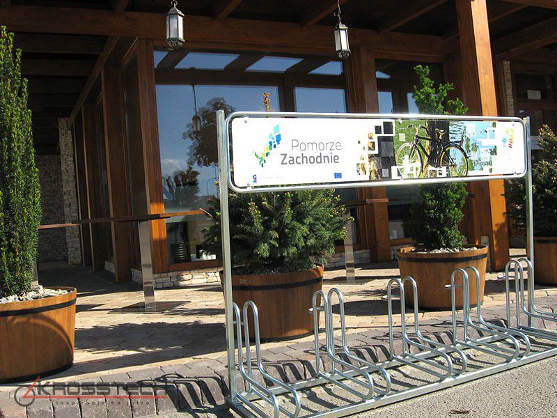 Marcus bike rack, 5 spaces, with advertising panel – photo 6