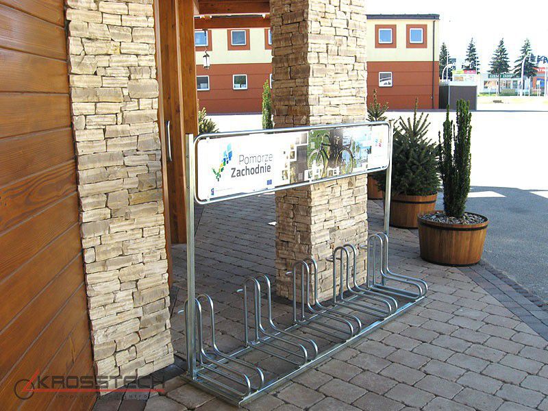 Marcus bike rack, 5 spaces, with advertising panel – photo 7