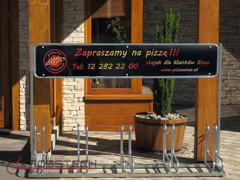 Marcus bike rack, 5 spaces, with advertising panel – photo 8