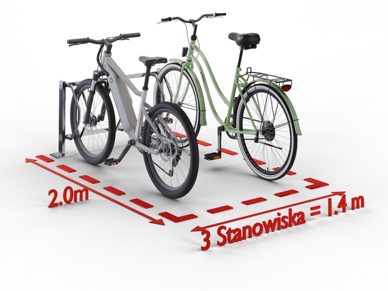 Stojak rowerowy Kornel 3 stanowiska pionowy – nuotrauka 6