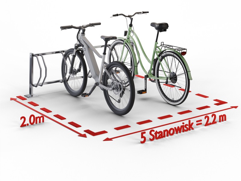 Stojak rowerowy Kornel 5 stanowisk pionowy – nuotrauka 9