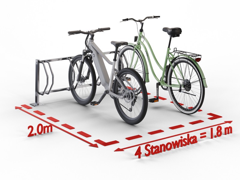 Stojak rowerowy Kornel 4 stanowiska pionowy – nuotrauka 5