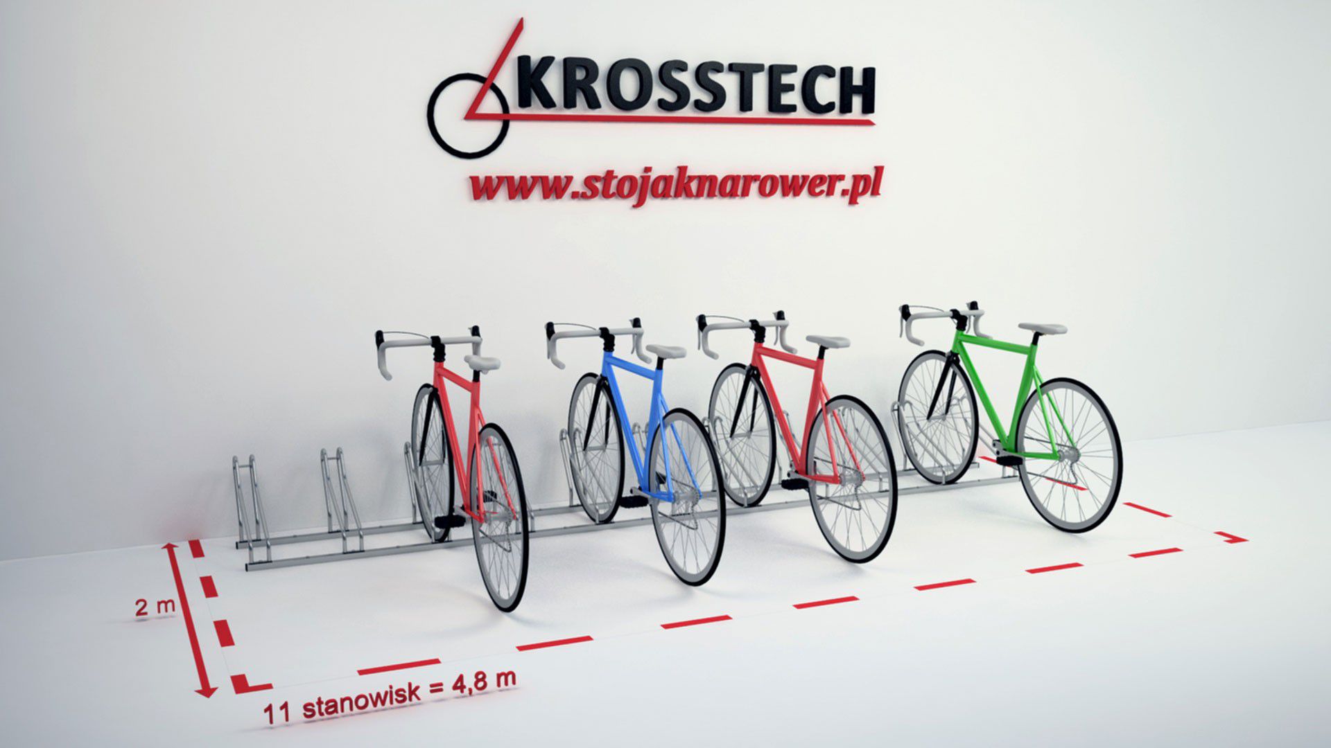 Stojak rowerowy Bogdana 11 stanowisk nierdzewny – foto 5