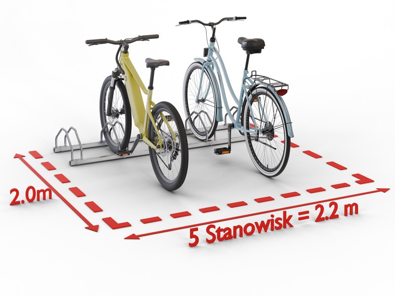 Stojak rowerowy Kornel 5 stanowisk nierdzewny – zdjęcie 12