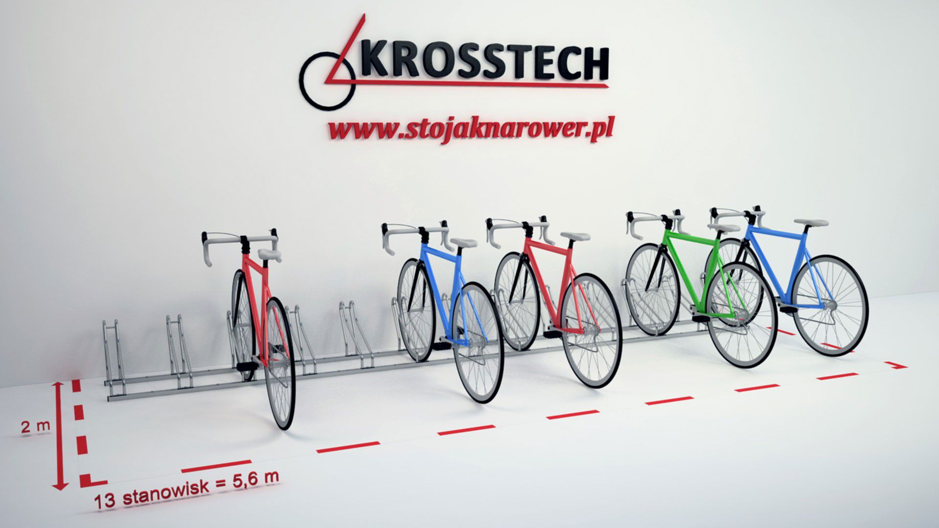 Stojak rowerowy Bogdana 13 stanowisk nierdzewny – foto 5