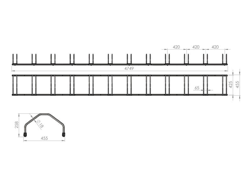 Kornel 12-space stainless steel bike rack – photo 13