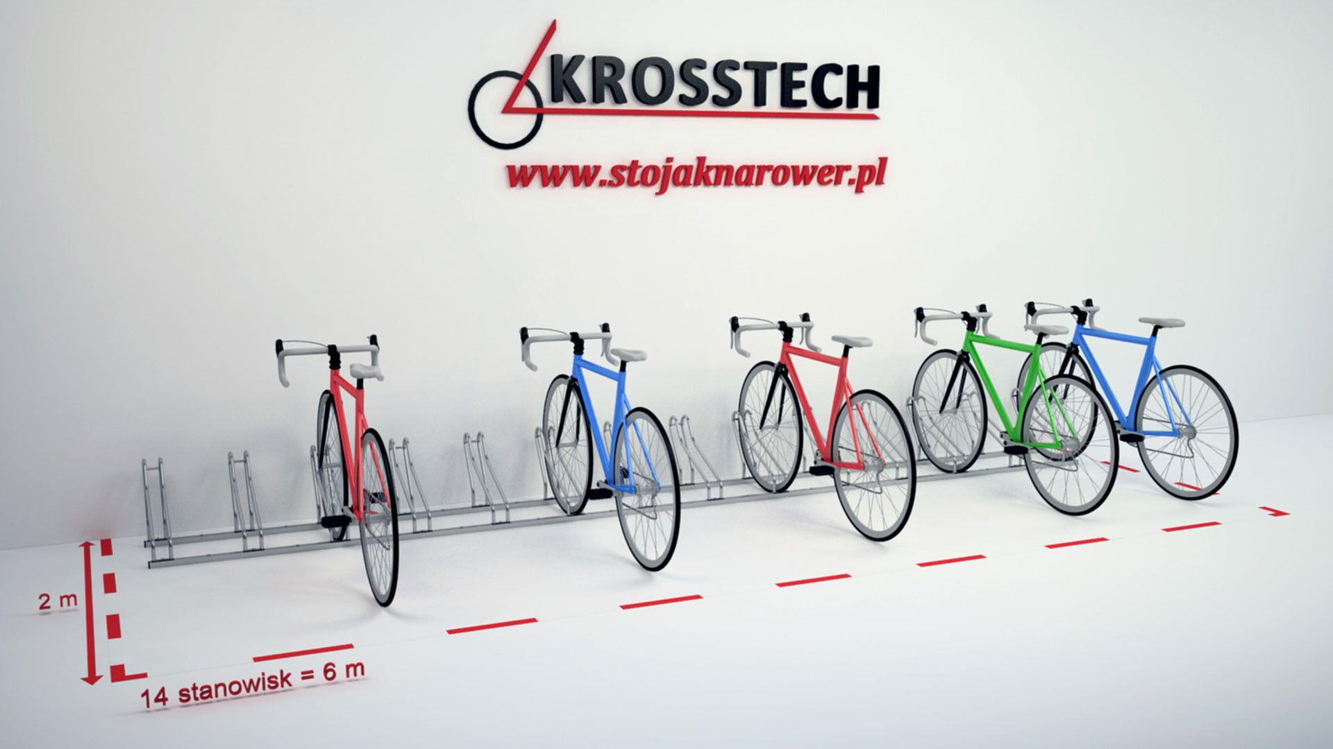 Stojak rowerowy Bogdana 14 stanowisk nierdzewny – foto 5