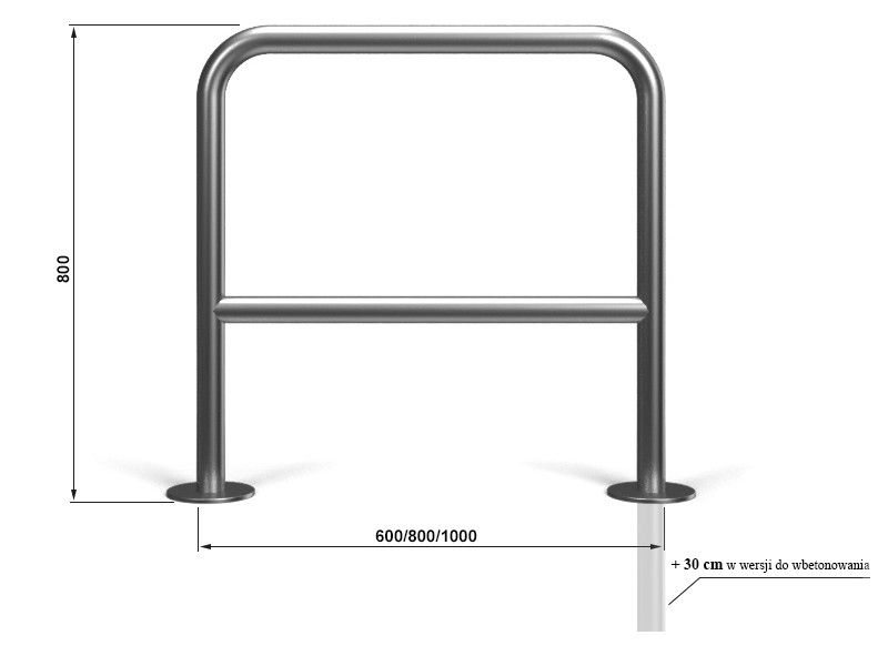 Kinga oval stainless steel bike stand with crossbar – photo 7